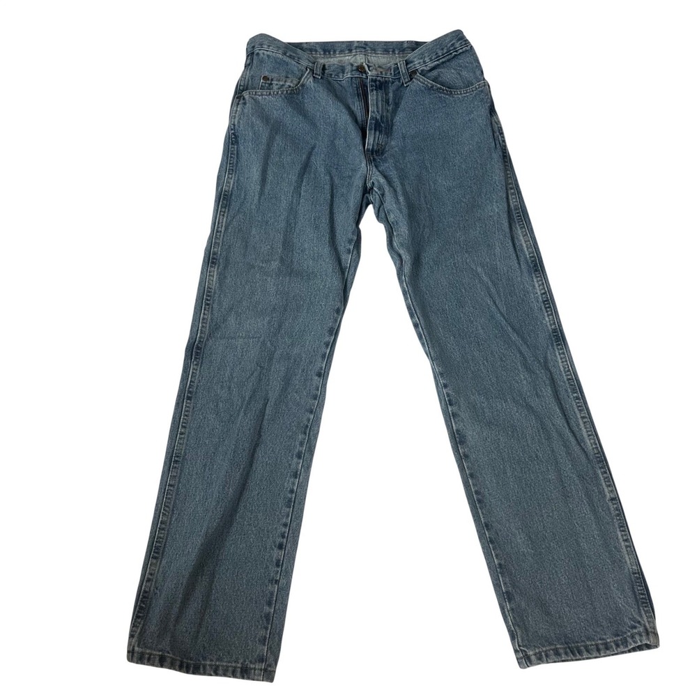 Wrangler Blues Mens Straight Leg Jeans Medium Wash Denim WB902GI 34x32